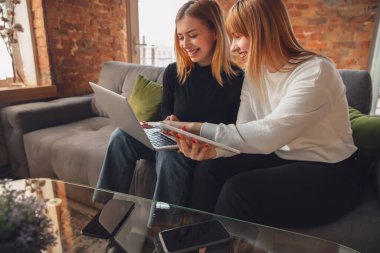 Genç arkadaşlar, kadınlar sinema, fotoğraf, internet kursları, selfie ya da vlog çekmek için aletler kullanıyorlar.