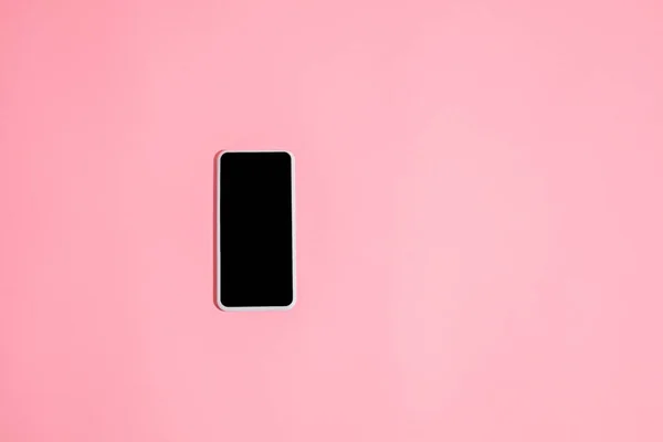 Gadgets, device on top view, blank screen with copyspace, minimalistic style