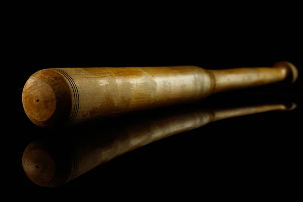 Professional sport equipment isolated on black studio background. Baseball bat. — Stock Photo, Image