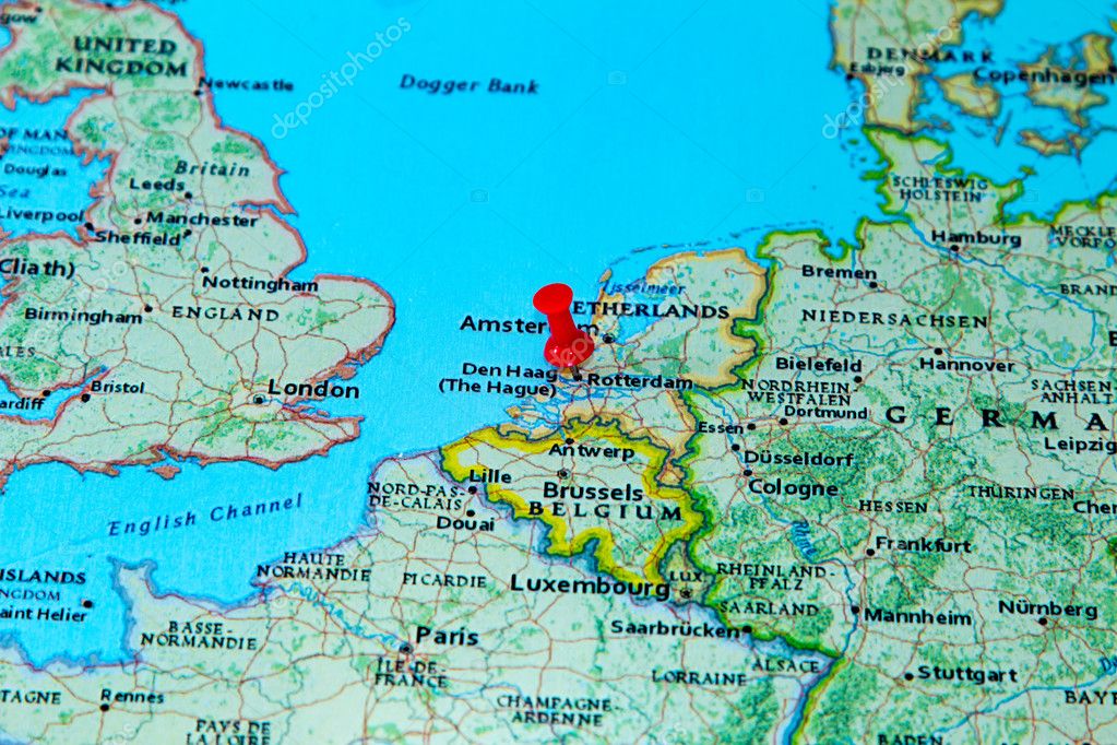 rotterdam karta Rotterdam, Nederländerna fästs på en karta över Europa  rotterdam karta