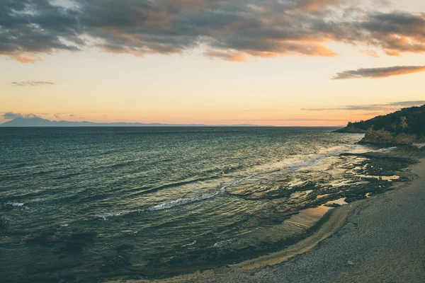 Güzel günbatımı manzara thassos Adası