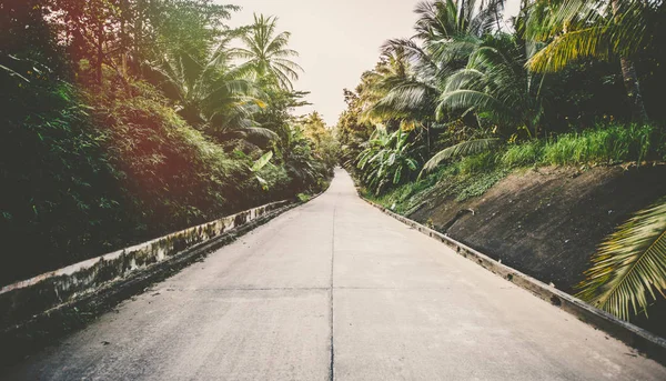 Droga na tropikalnej wyspie - styl retro vintage — Zdjęcie stockowe