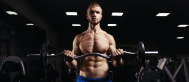 Bodybuilder in the gym clipart