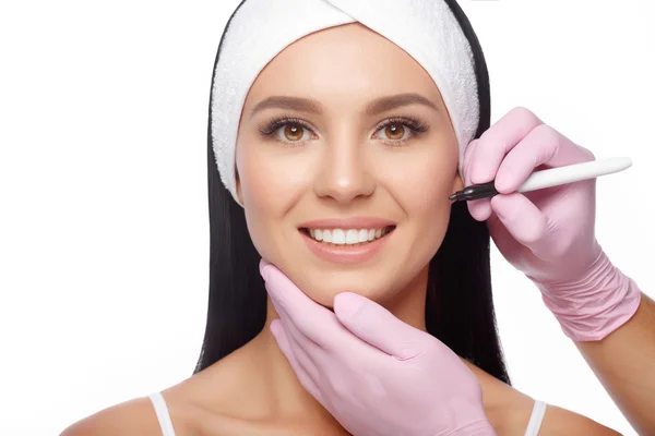Young woman before plastic surgery operation — Stock Photo, Image