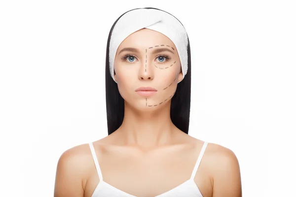 Chirurgia plastica faccia donna . — Foto Stock