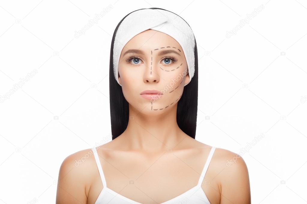 Plastic surgery woman face.
