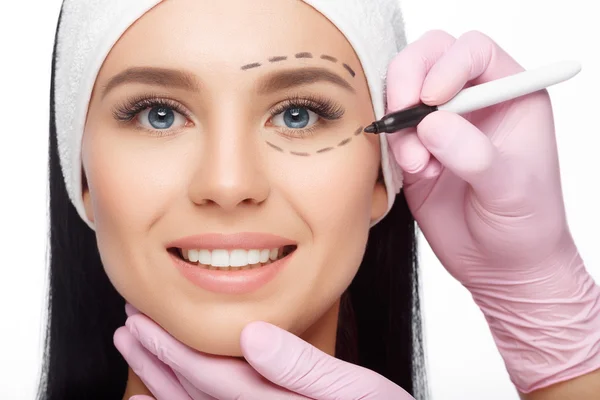 Cirurgia plástica mulher rosto . — Fotografia de Stock