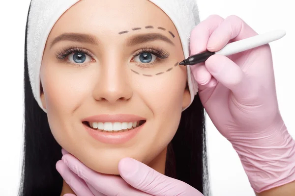 Plastic surgery woman face. — Stock Photo, Image