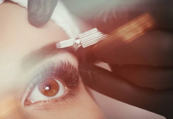 Cejas permanentes del maquillaje . — Foto de Stock