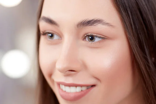 Client before of permanent make up of eyebrows. — Stock Photo, Image