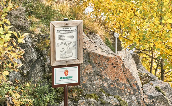 Information in Norwegian nature reserve — Stock fotografie