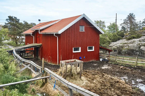 Norwegian shed in a rural farm — Stock Photo, Image