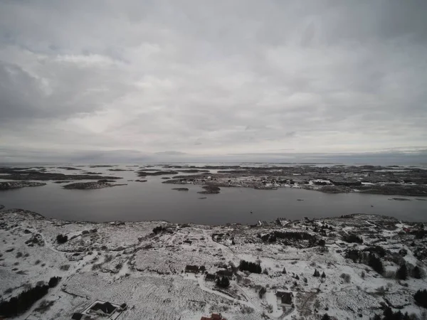 Luchtfoto winter in Noorwegen — Stockfoto