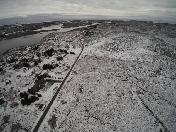 Inverno vista aérea na Noruega — Fotografia de Stock