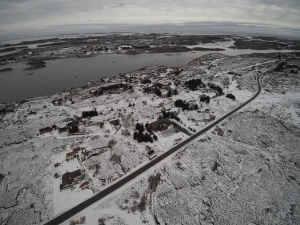 Inverno vista aérea na Noruega — Fotografia de Stock