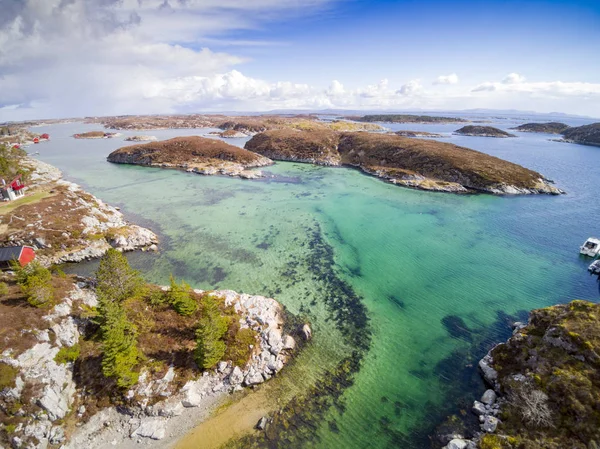 Fiordo e costa norvegesi, vista aerea — Foto Stock