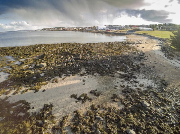 Aerial view of coastline captured by drone in Norway — Stock Photo, Image