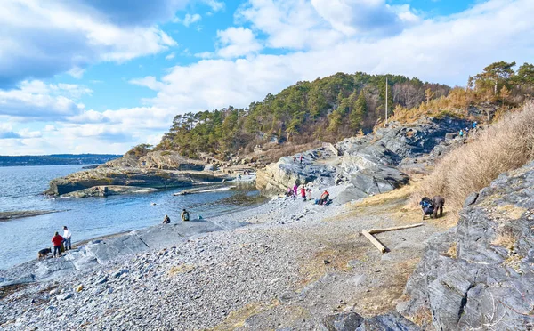 Plaża i sektorze Bamble Proterozoic w południowej Norwegii — Zdjęcie stockowe