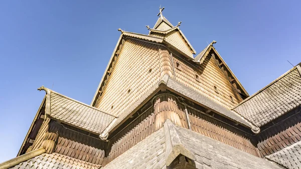 Old wooden Heddal stavkirke in Norway — Stock Photo, Image