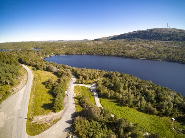 Hitra Noruega Setembro 2017 Scenic Norwegian Coastline Vista Drone Para — Fotografia de Stock