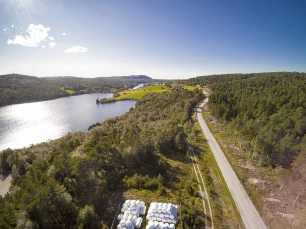 Hitra Norvegia Settembre 2017 Costa Norvegese Panoramica Vista Dal Drone — Foto Stock