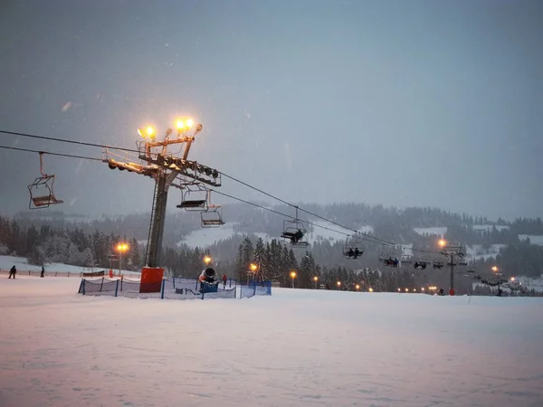 波兰山区的滑雪中心 — 图库照片