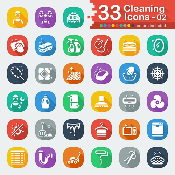 White Fat Cleaning Services Icons — Stock Vector