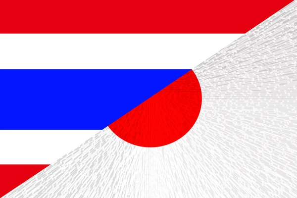 Thailändische und japanische Flagge — Stockfoto