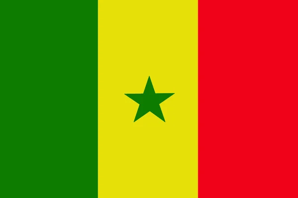 Senegalesische Flagge, senegalesische Nationalflagge. — Stockfoto