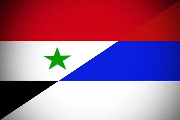 Siria VS bandera de Rusia — Foto de Stock
