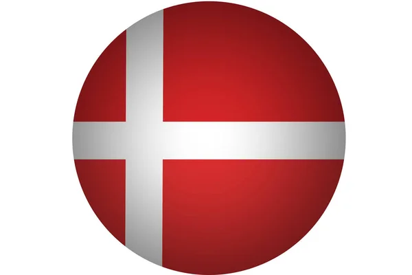 3D Danimarka bayrağı, Danimarka ulusal bayrak illüstrasyon simge. — Stok fotoğraf