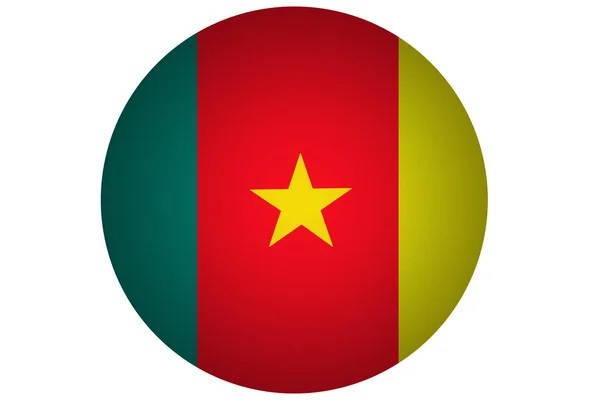 Kamerun zászló, Kamerun zászlaja illusztráció szimbólum. Kör jelző ábra tervező — Stock Fotó