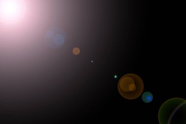 Siyah renk arka plan üzerinde etkisi güneş ışık