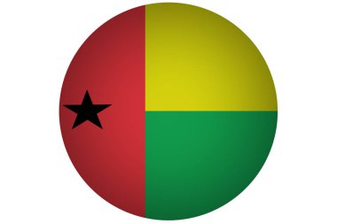 Gine Bissau bayrak, 3d Gine Bissau ulusal bayrak illüstrasyon simge.