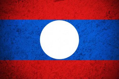 Laos bayrağı, 3d Laos ulusal bayrak illüstrasyon simge.