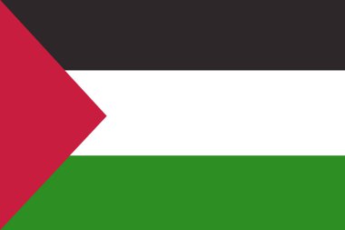Palestine bayrak, 3d Palestine ulusal bayrak illüstrasyon simge.