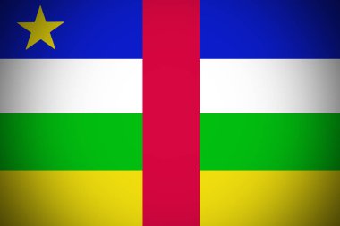 Orta Afrika Cumhuriyeti bayrağı, 3d Merkez Afrika bayrak illüstrasyon simge.