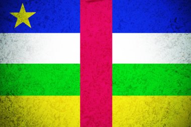 Orta Afrika Cumhuriyeti bayrağı, 3d Merkez Afrika bayrak illüstrasyon simge.