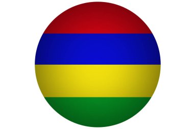 Mauritius bayrak, 3d Mauritius ulusal bayrak illüstrasyon simge.