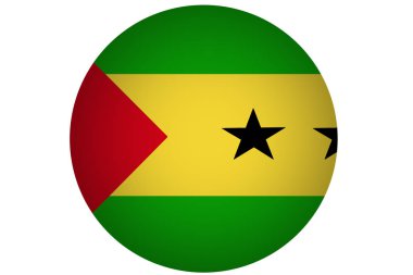 Sao Tome ve Principe bayrak, 3d Sao Tome ve Principe ulusal bayrak illüstrasyon simge.