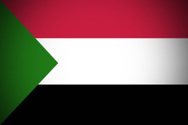 Sudan bayrağı, 3d Sudan ulusal bayrak illüstrasyon simge.