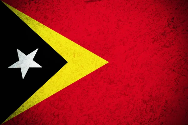 Östtimors flagga, 3d Östtimor flagga illustration symbol. — Stockfoto