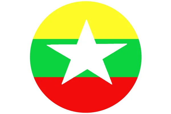 Mianmar zászló, 3d Mianmar nemzeti zászló illusztráció szimbólumot, Burmában — Stock Fotó