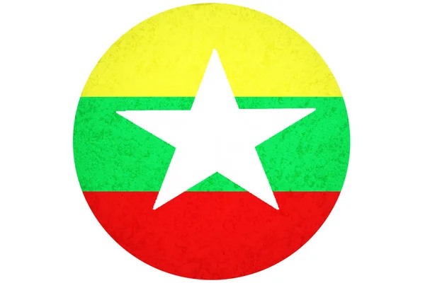 Прапор М'янми, 3d М'янма Національний прапор ілюстрації символу, Бірмі — стокове фото