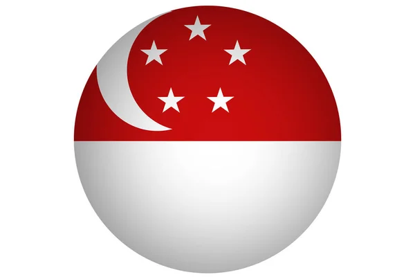 Bandeira de Singapura, símbolo de ilustração da bandeira nacional de Singapura 3D . — Fotografia de Stock