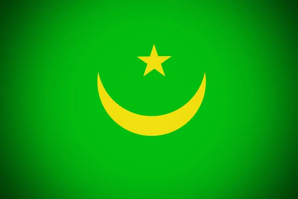 毛里塔尼亚国旗、 3d 毛里塔尼亚国旗图符号. — 图库照片