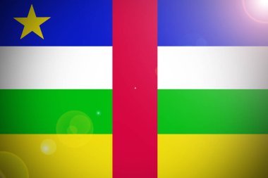 Orta Afrika Cumhuriyeti bayrağı 3d çizim simgesi.