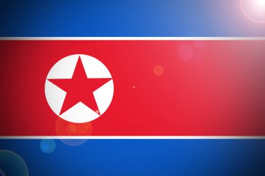 Kore Demokratik Halk Cumhuriyeti ulusal bayrak 3d çizim simgesi