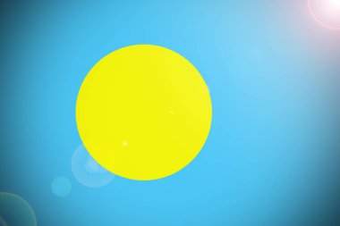 Palau ulusal bayrak 3d çizim simgesi