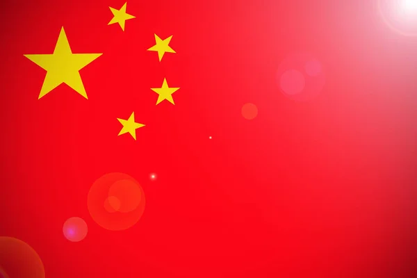 Çin Ulusal bayrak 3d çizim simgesi. — Stok fotoğraf